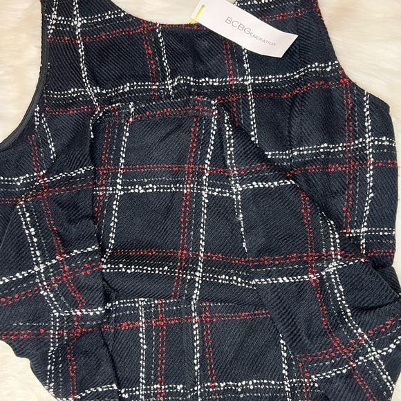 NWT BCBGeneration | Plaid Peplum Style Sweater Top Medium - Picture 8 of 11